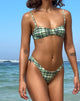 Imagen de la braguita de bikini Farida en tartán verde