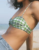 Imagen del sujetador de bikini Pali en tartán verde