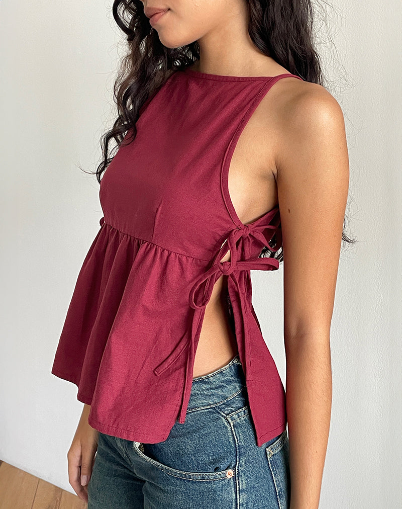 Imagen de Palsi Tie Side Top en Borgoña