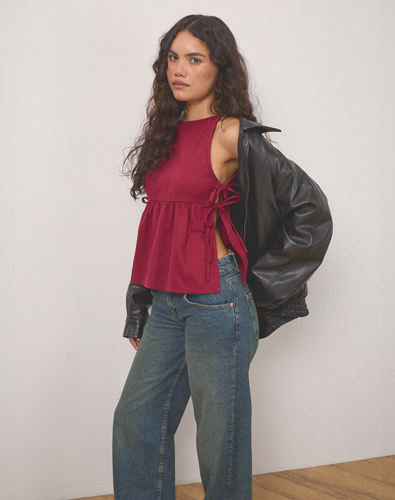 Imagen de Palsi Tie Side Top en Borgoña