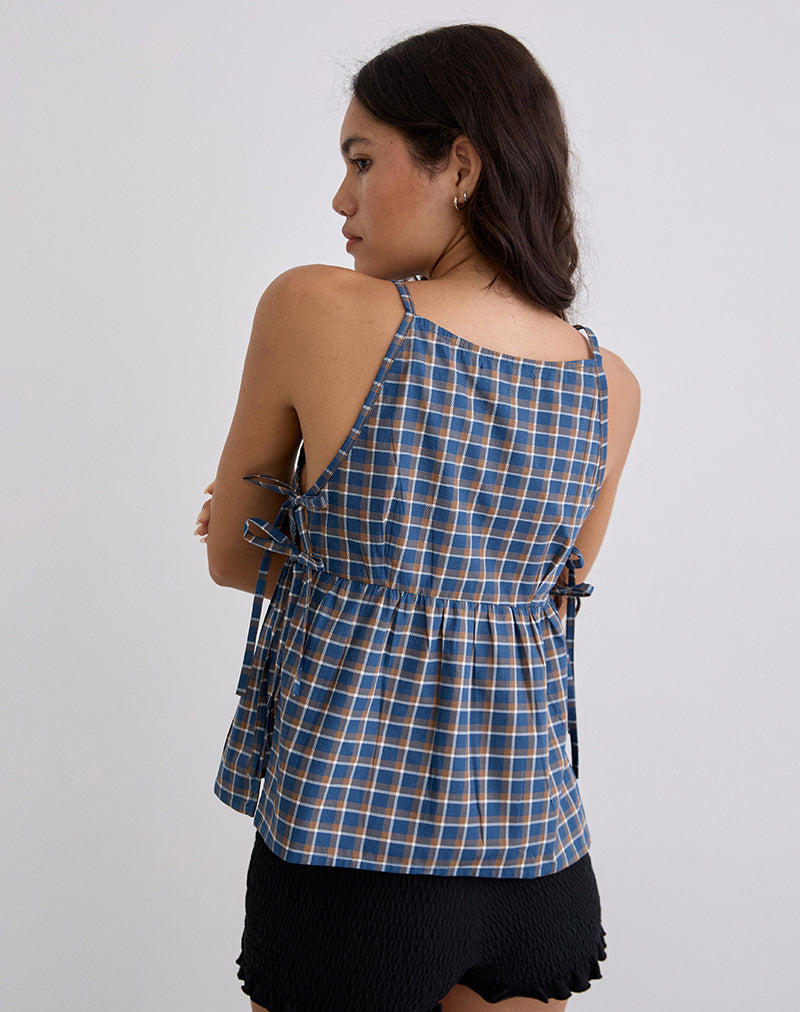 Imagen de Palsi Tie Side Top en Azul Tartán Medio