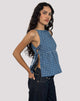 Imagen de Palsi Tie Side Top in Navy Tartan