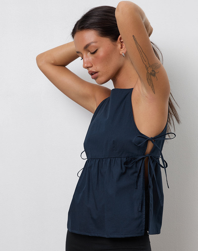 Imagen de Palsi Tie Side Vest Top en Azul Marino