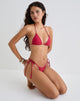 Imagen del sujetador de bikini Pami rojo con tachuelas