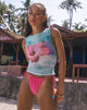 Imagen de la braguita de bikini Leyna rosa con abalorios