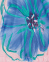 Flor de acuarela rosa y azul