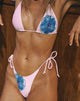 Imagen de braguita de bikini Lentra en rosa y azul flor de acuarela