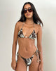 Imagen del sujetador de bikini Pami en marrón y marfil Doodle Swirl con abalorios