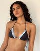 Imagen del sujetador de bikini Pami Ruffle Polka negro y azul
