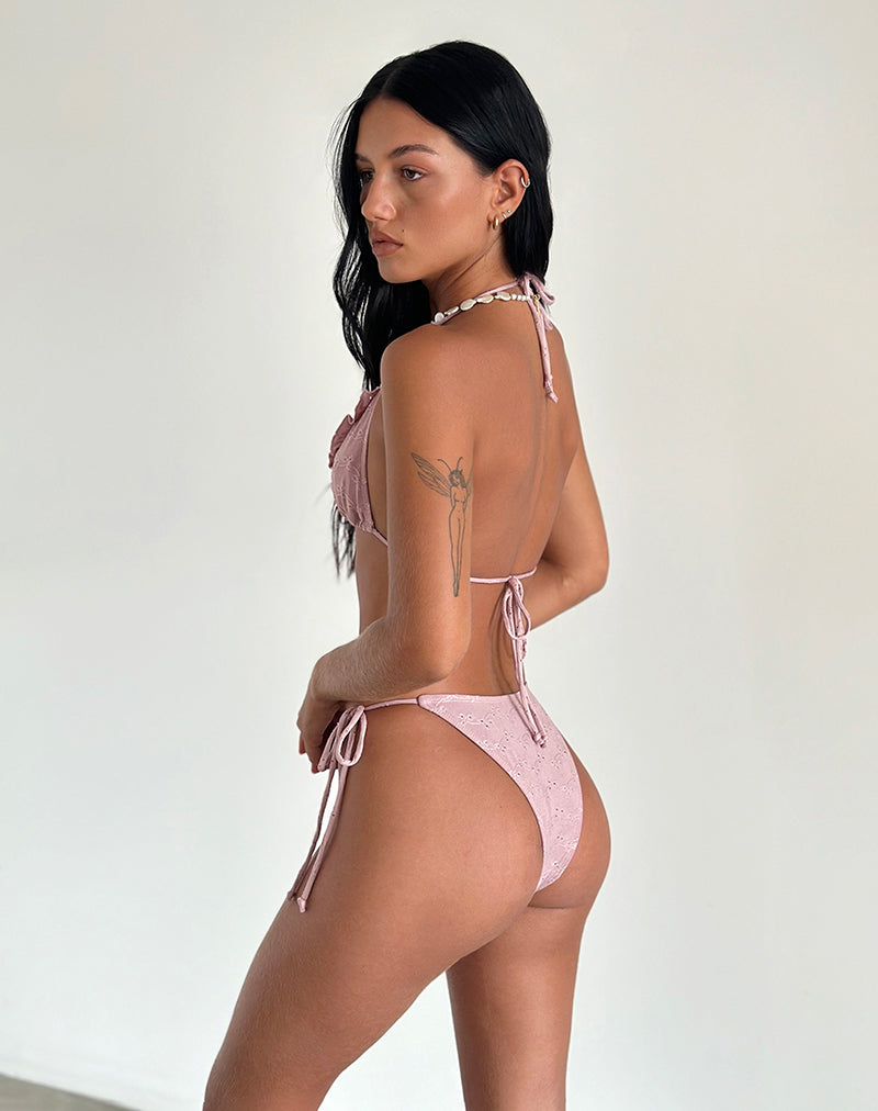 Imagen de braguita de bikini Lentra Ruffle en Broderie Rosa rubor