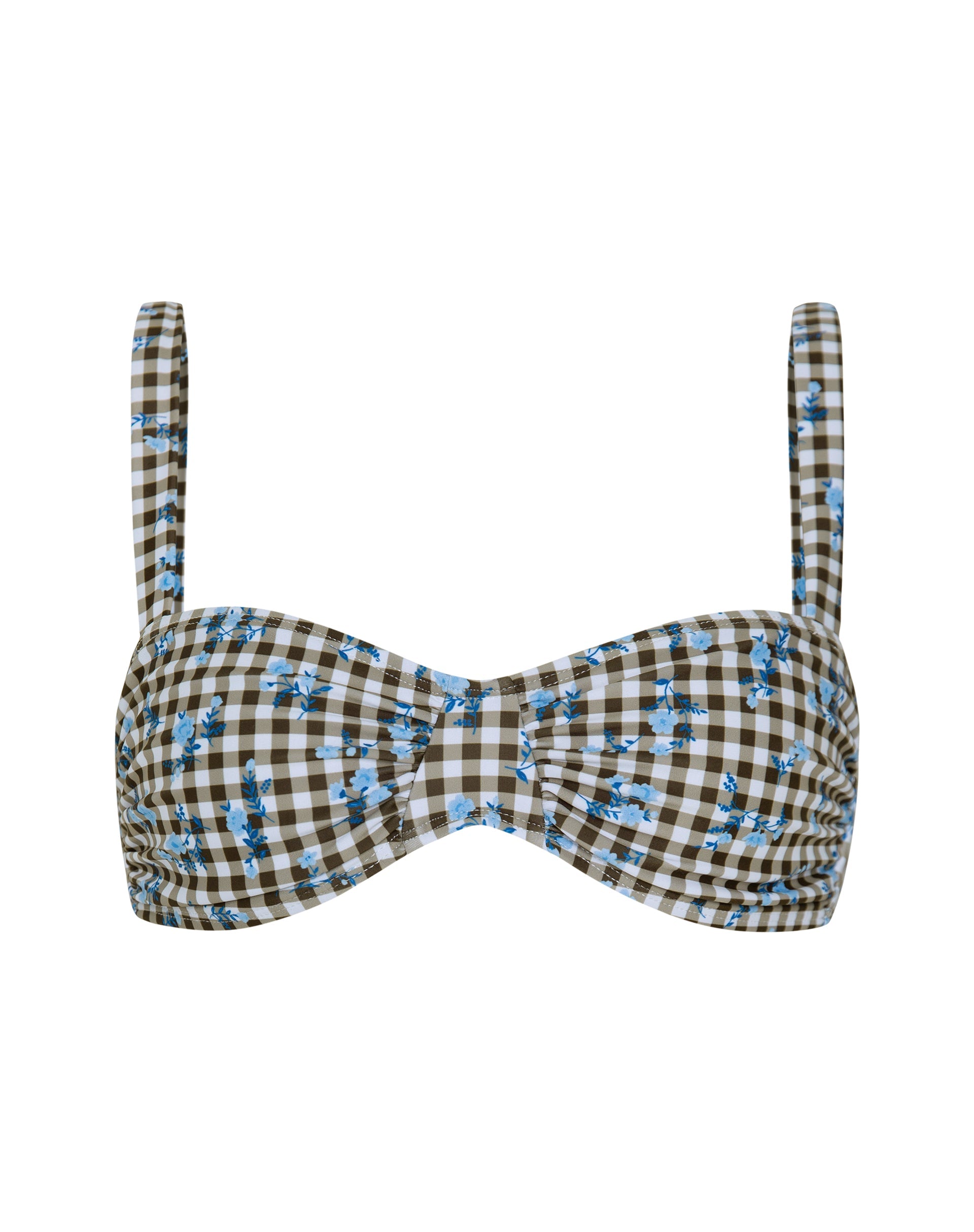 Imagen del sujetador de bikini Panave de guinga floral marrón