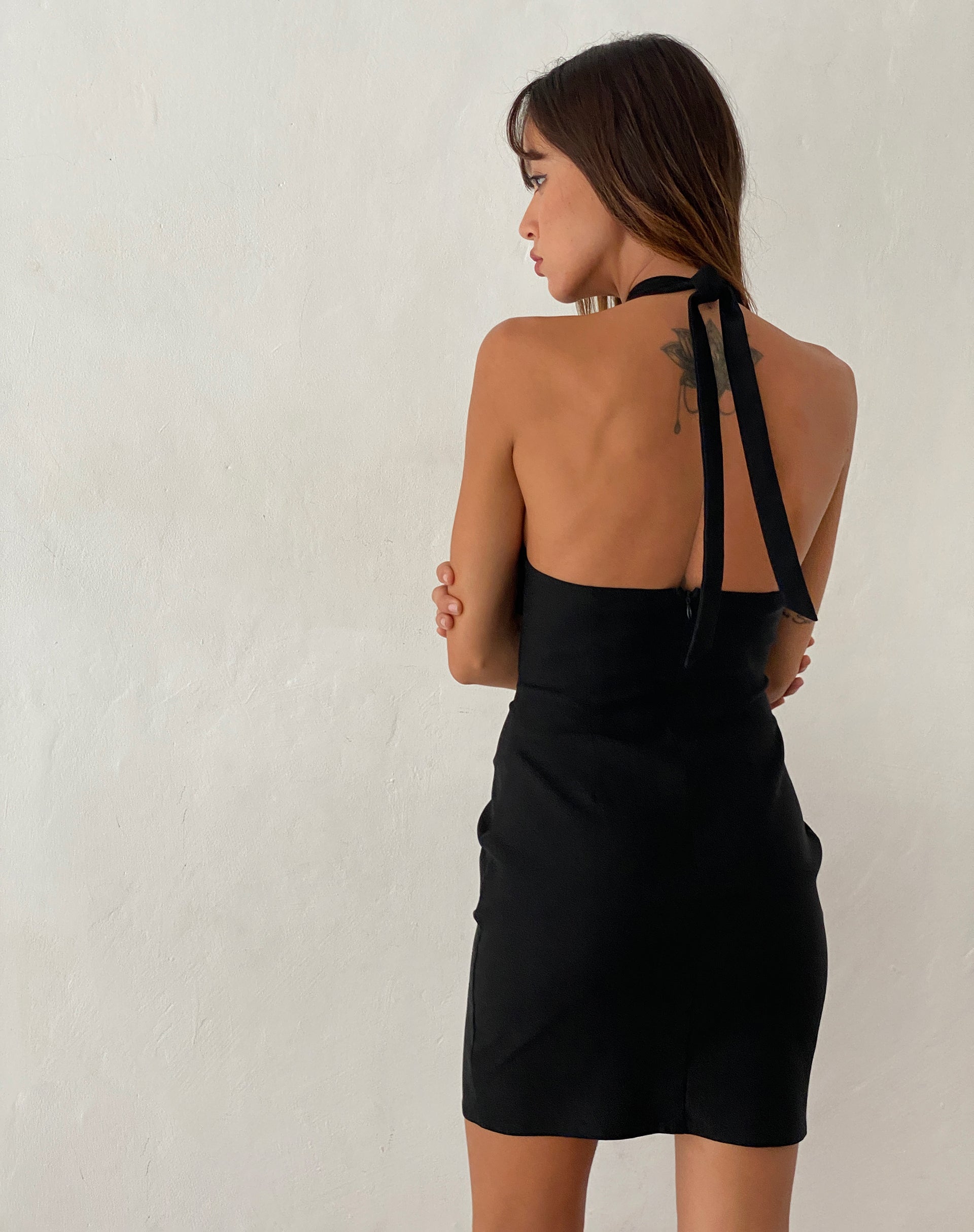 Imagen de Parvat Minivestido con lazo y cuello alto