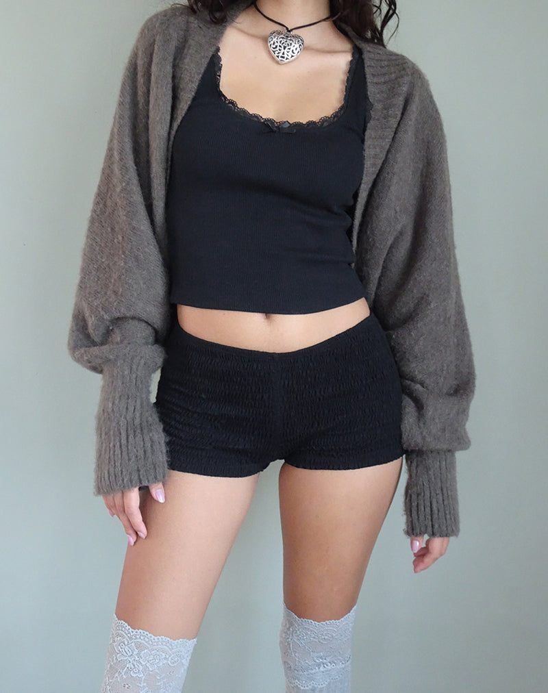 Imagen de Pasha Brushed Knit Shrug Cardigan en Marrón