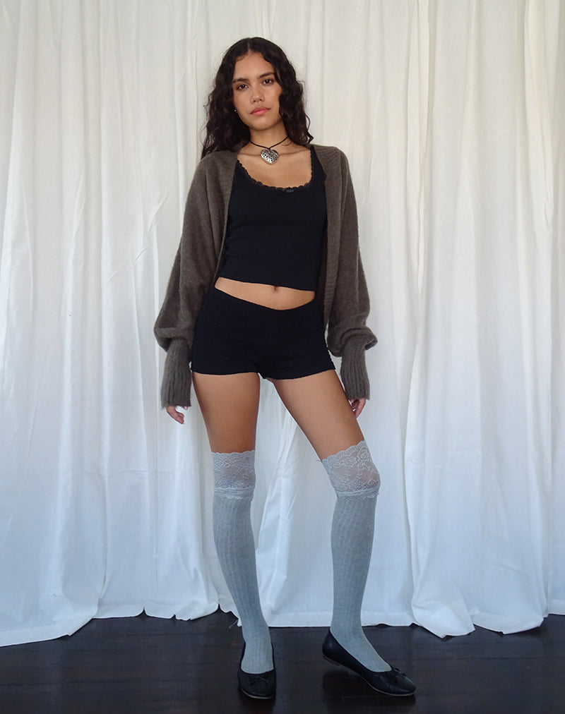 Imagen de Pasha Brushed Knit Shrug Cardigan en Marrón