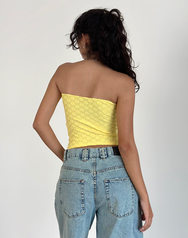 Imagen de Peggy Top en Terry Amarillo Mini Floral