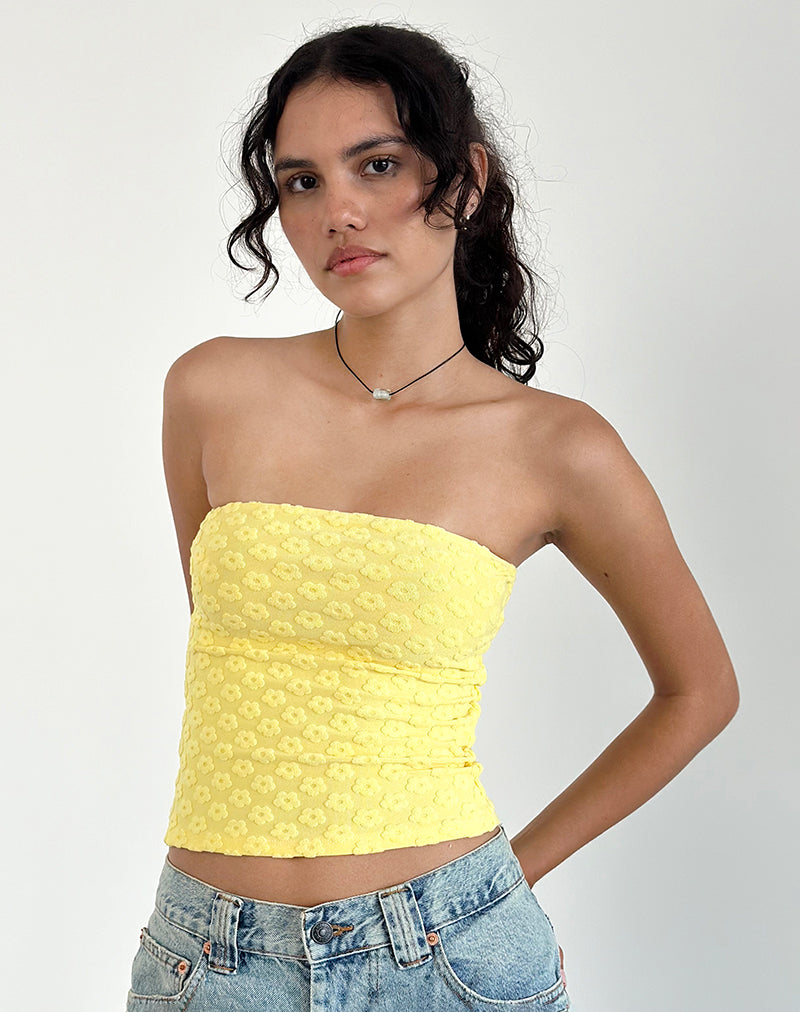 Imagen de Peggy Top en Terry Amarillo Mini Floral