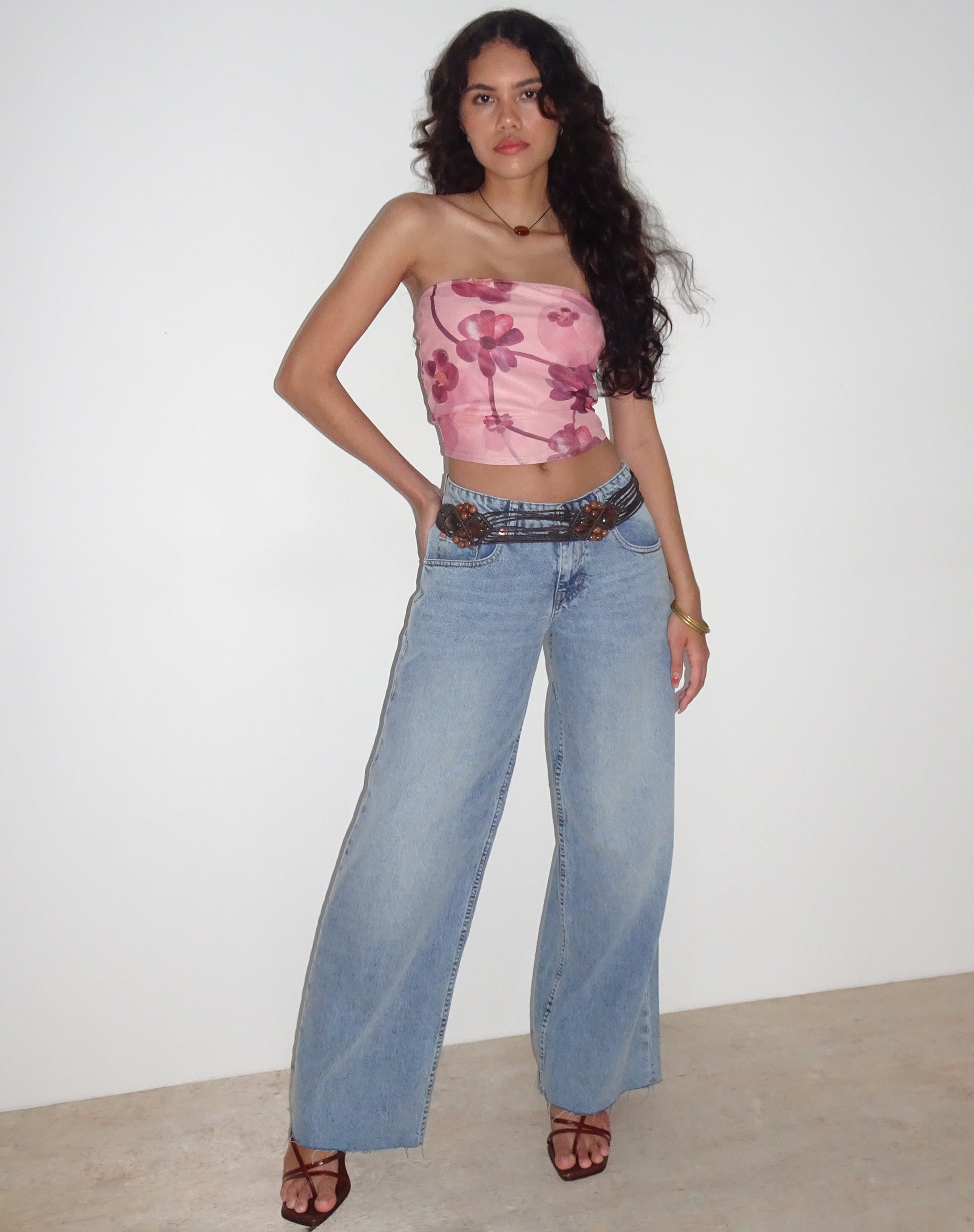 imagen de Peggy Bandeau Top en Watercolour Floral Blush