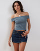 Imagen de Pico Bardot Top en Malla Tonal Pizarra