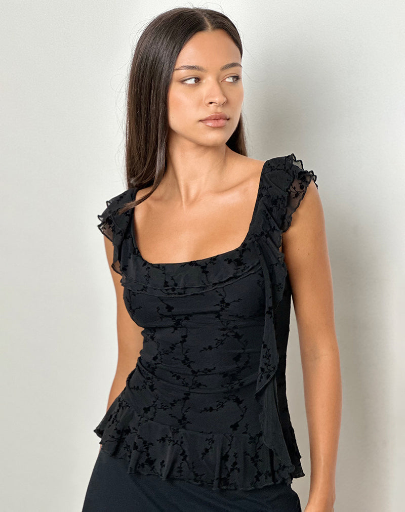 Imagen de Piroli Top en Vine Flower Negro
