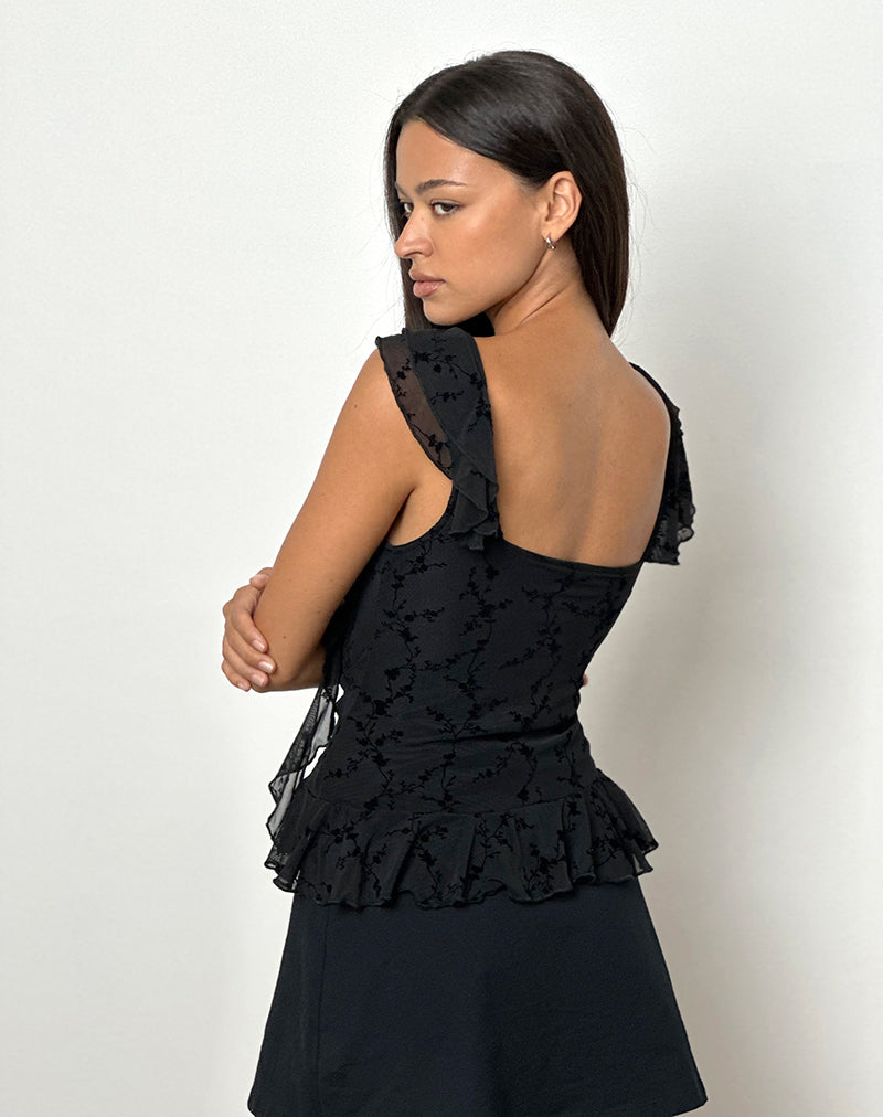 Imagen de Piroli Top en Vine Flower Negro