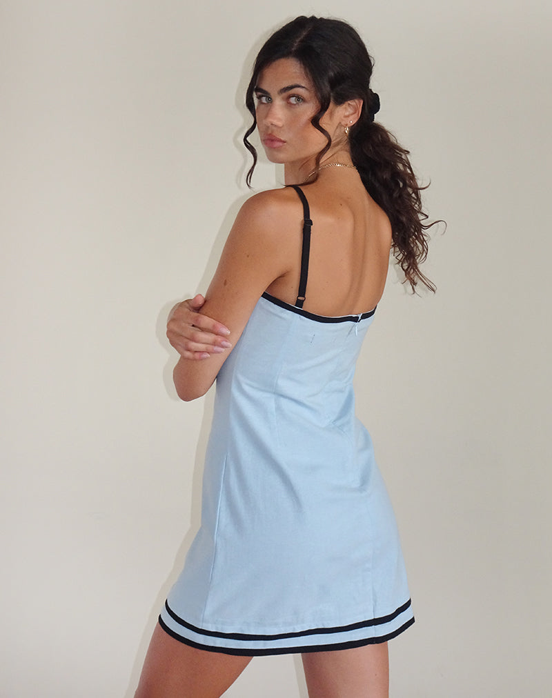 Imagen de Plasina Minifalda de lino azul