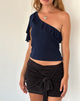 Imagen de Polly Asymmetric Frill Top en Azul Marino