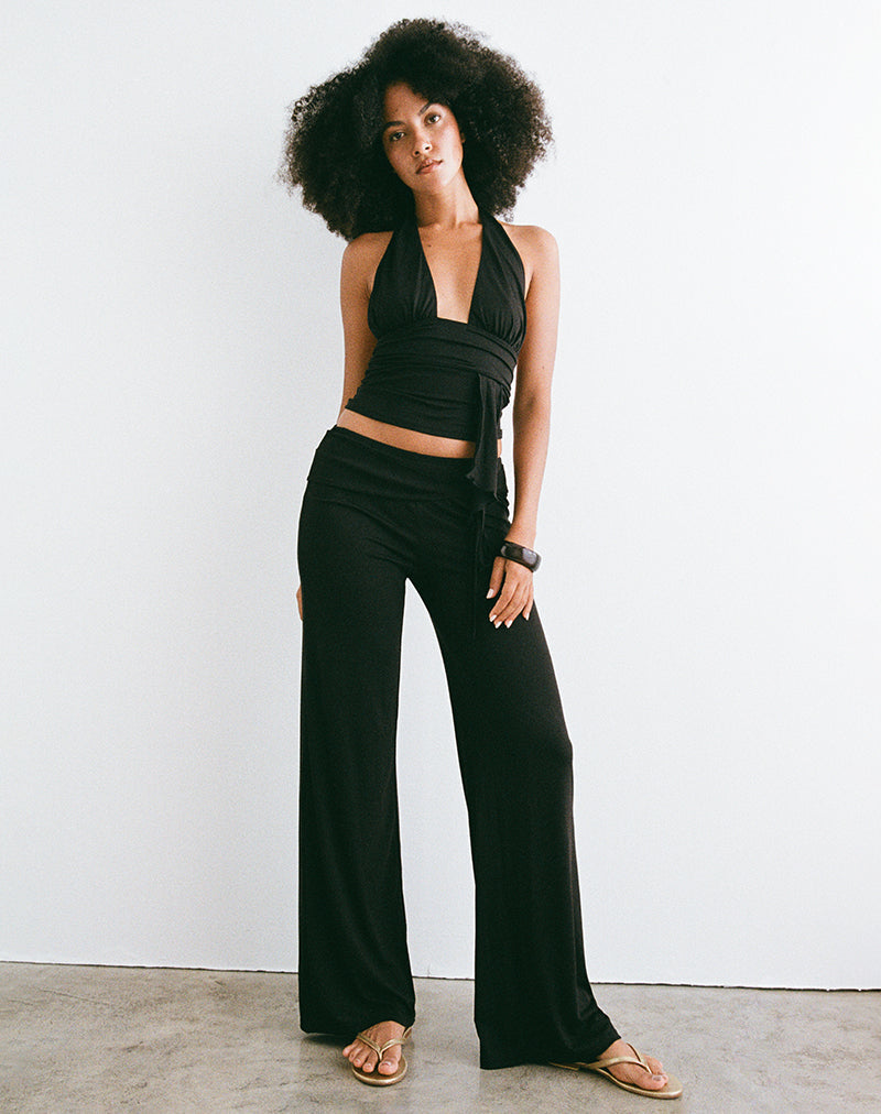 Pantalón Donata negro con cinturón