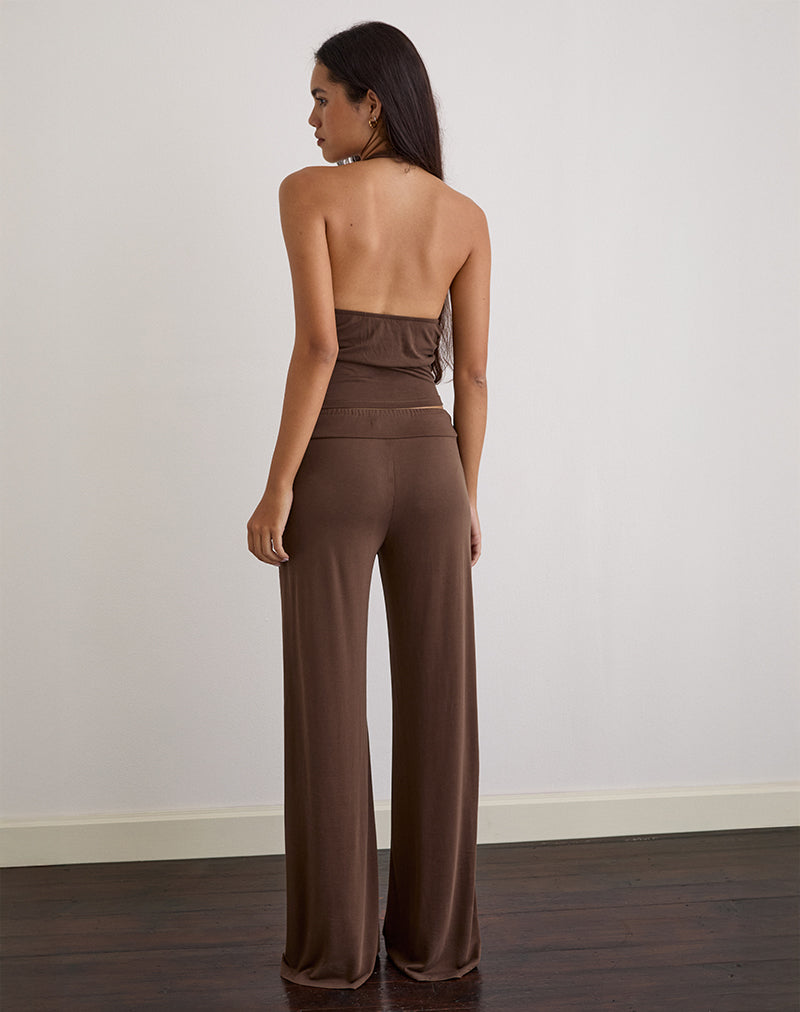 Imagen de Donata Pantalón de cupro marrón oscuro
