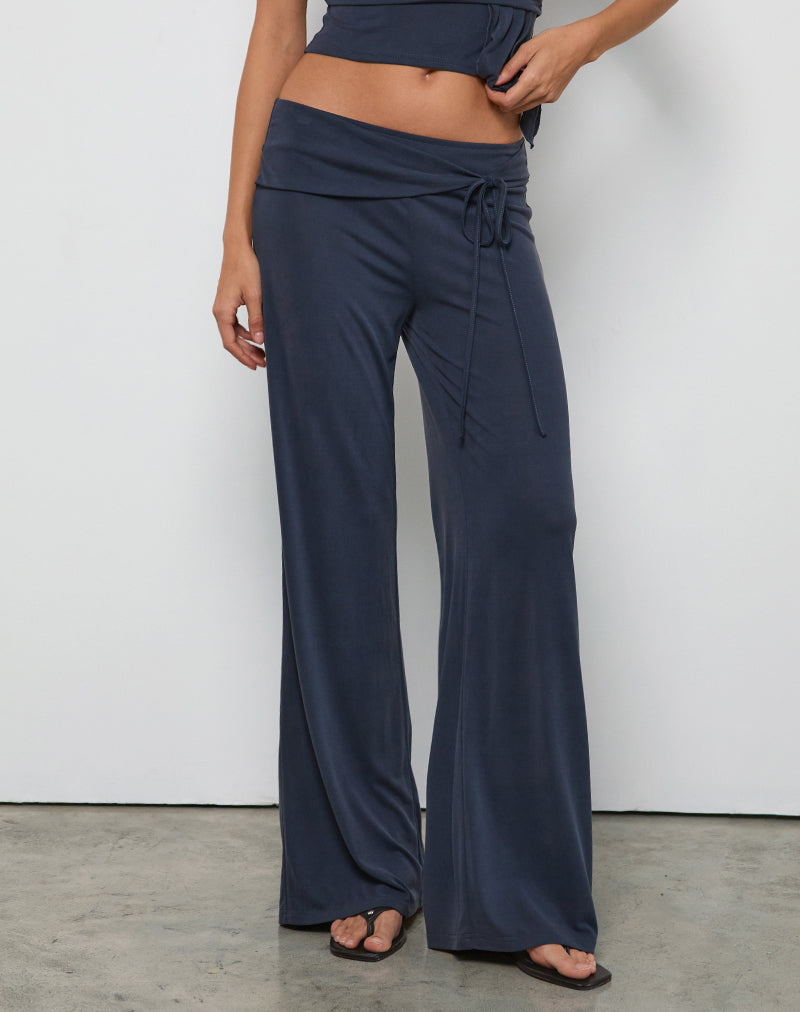 Pantalón Donata en Ocean Storm con cinturón