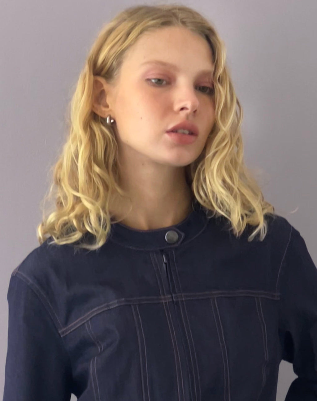 Chaqueta a medida Puria Fitted Denim Look