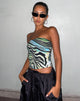 imagen de Shae Bandeau Top en Warped Zebra Blue