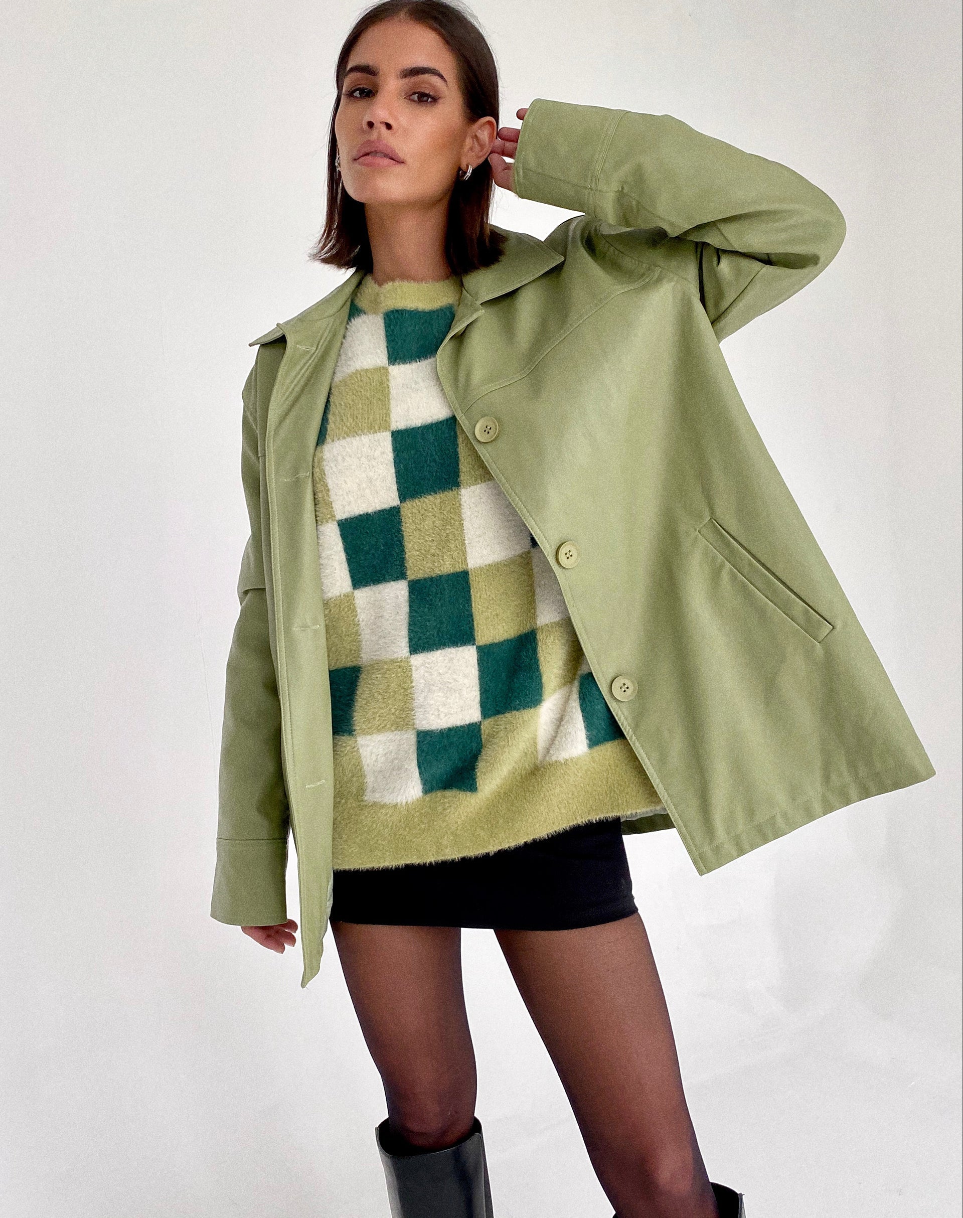 imagen de Namari Jumper en Checker Green Cream