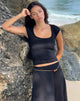 Imagen de Gianina Crop Top de ganchillo texturizado negro
