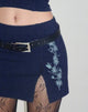 imagen de Lael Minifalda en Azul Marino Flor Mariposa Emb