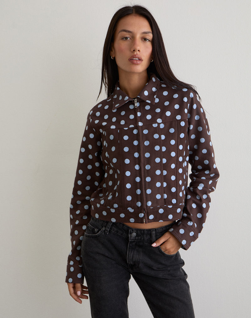Quorra Jacket in Mono Polka Brown