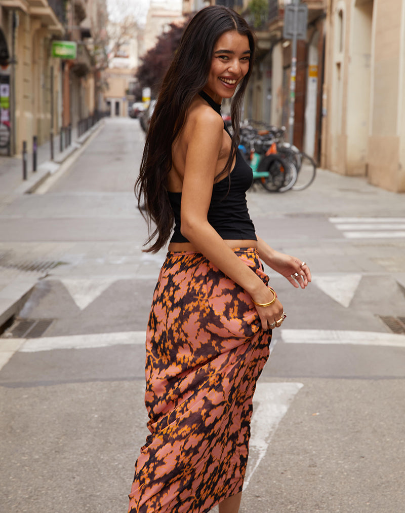 Falda Jezza Slip Maxi en Furnishing Floral