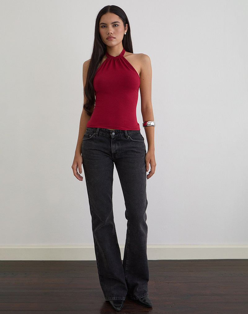 Imagen de Raceline Top cuello redondo en punto de rayón Adrenaline Rojo