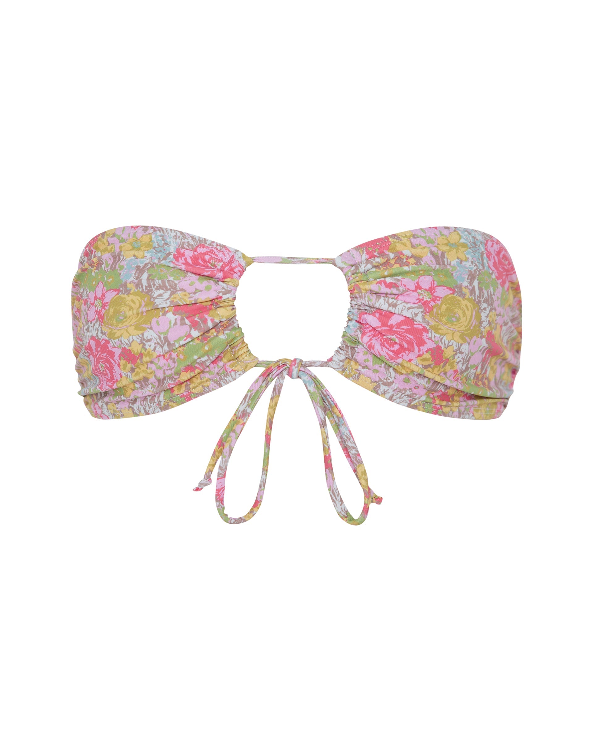 Imagen del sujetador de bikini Racola de color rosa abstracto floral Swim