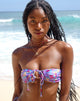 Imagen del sujetador de bikini Racola en color morado lavado floral