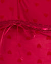  Malla flocada corazón rojo