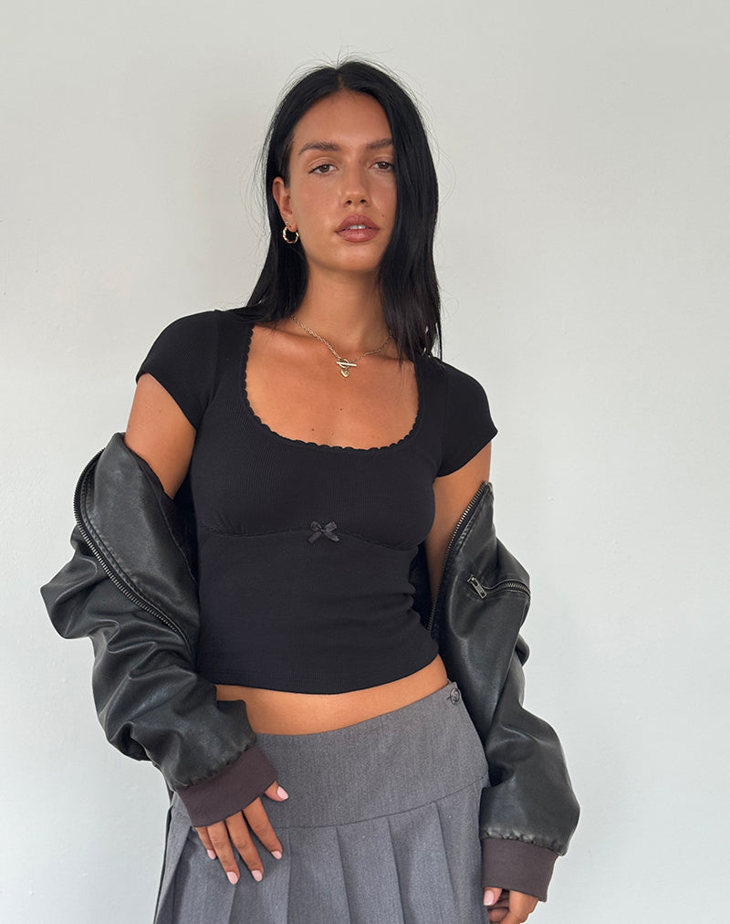 Imagen de Rada Top en rib negro