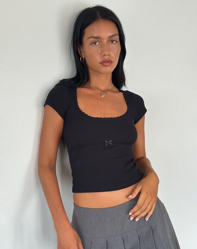 Imagen de Rada Top en rib negro