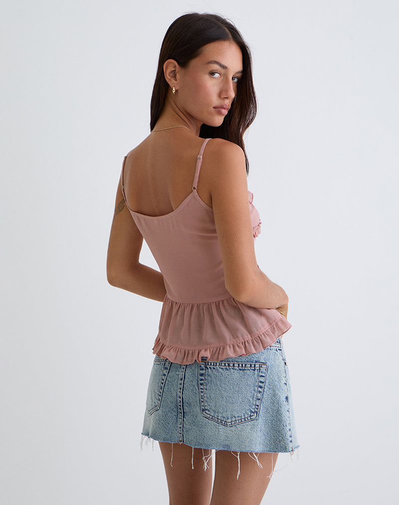 Imagen de Raeya Tie Front Cami Top in Chiffon Pink