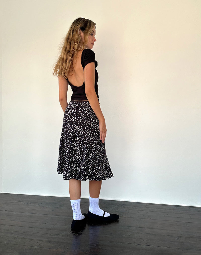 Imagen de Rahyu Falda Midi en Negro Ditsy Romance