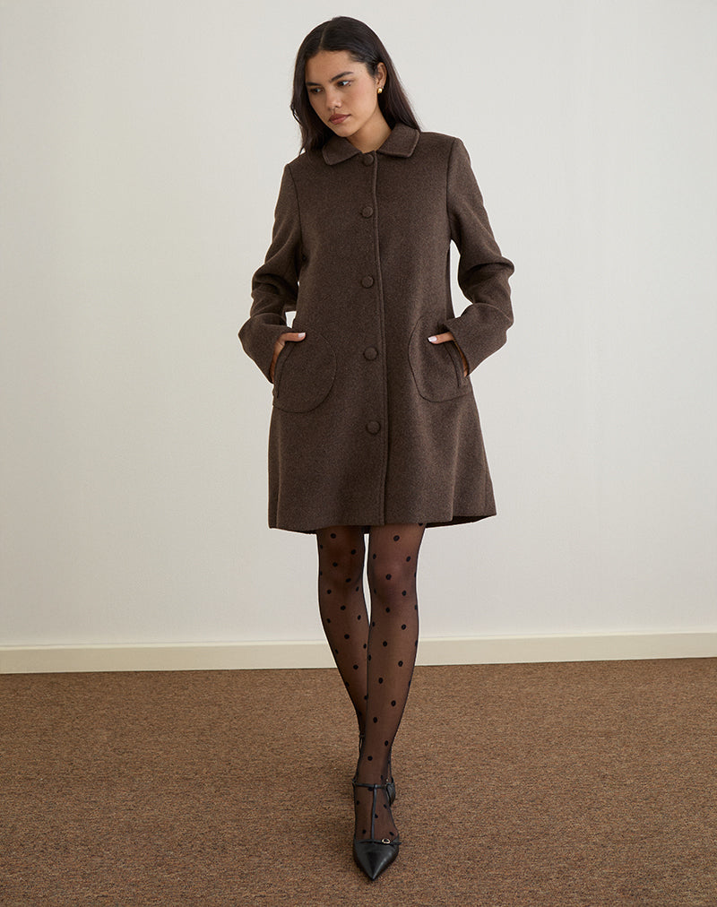 Chaquetón Rakai de lana chocolate