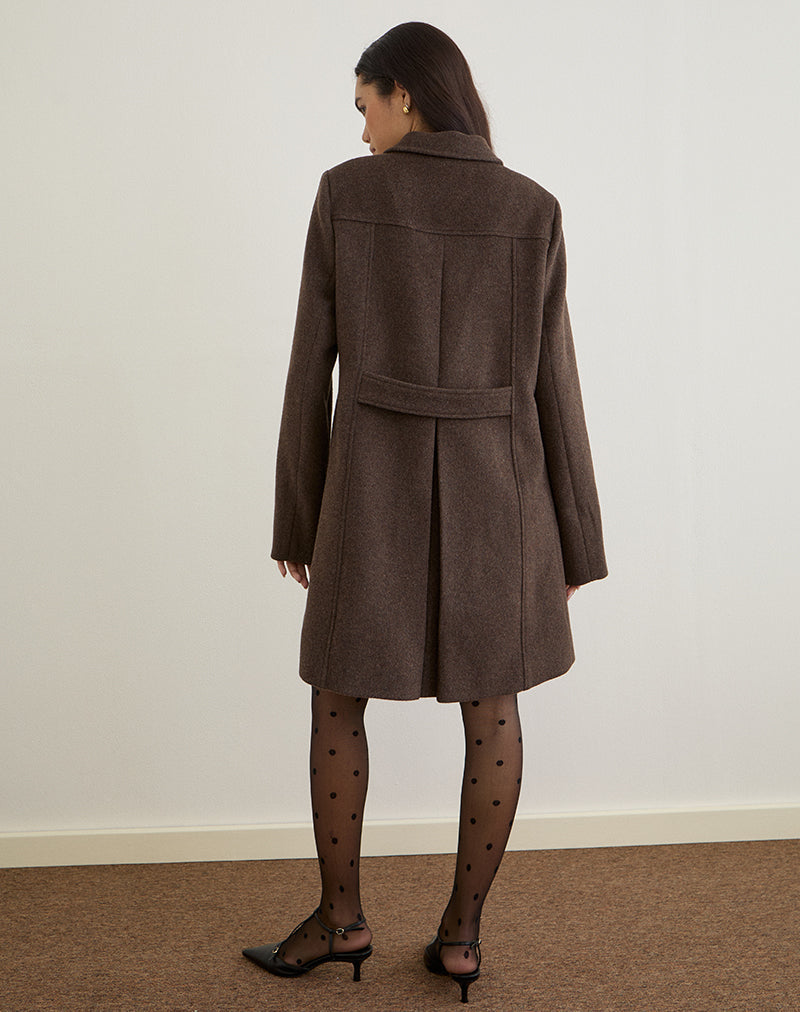 Imagen de Rakai Pea Coat en lana chocolate