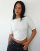 Imagen de Ralda Curved Hem Top en Algodón Cáñamo Blanco