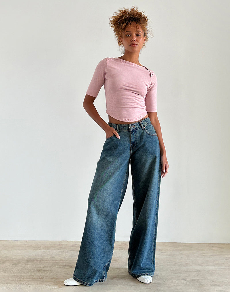 Imagen de Ralda Curved Jersey Tee in Pink Lady