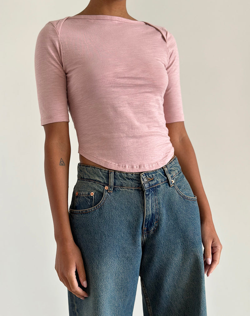 Camiseta Ralda Curved Jersey en Rosa Dama