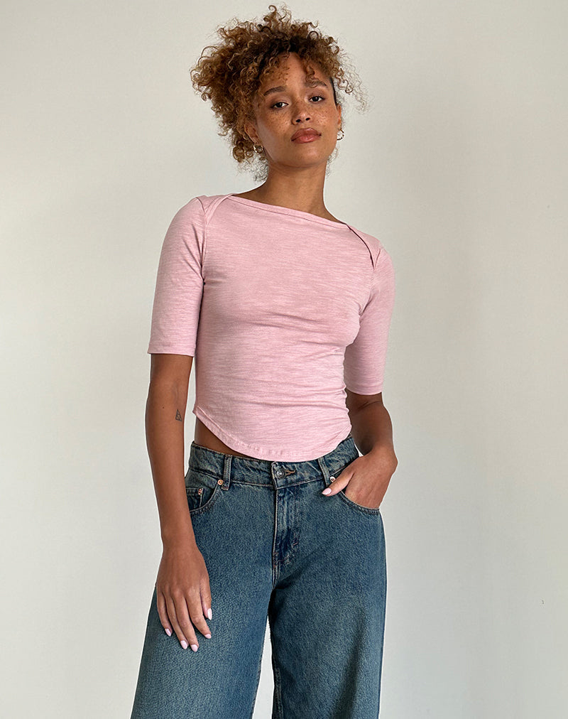 Camiseta Ralda Curved Jersey en Rosa Dama